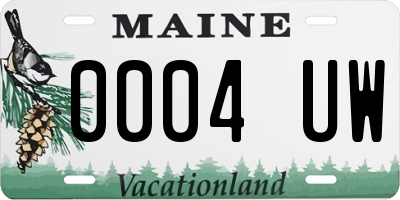 ME license plate 0004UW