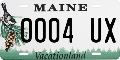 ME license plate 0004UX