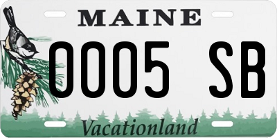 ME license plate 0005SB