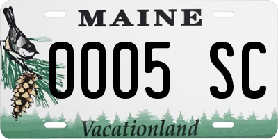 ME license plate 0005SC