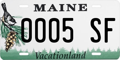 ME license plate 0005SF