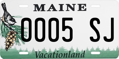 ME license plate 0005SJ