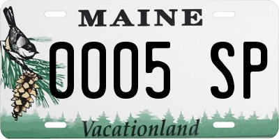 ME license plate 0005SP