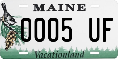 ME license plate 0005UF