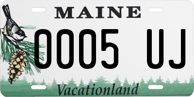 ME license plate 0005UJ