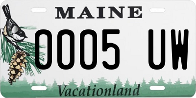 ME license plate 0005UW