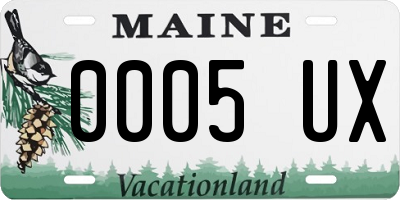 ME license plate 0005UX