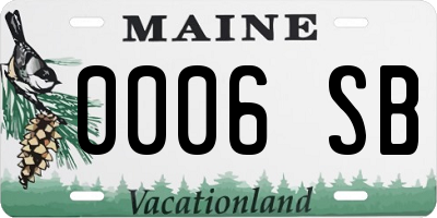 ME license plate 0006SB