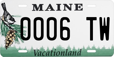 ME license plate 0006TW