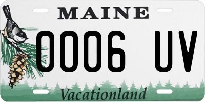 ME license plate 0006UV