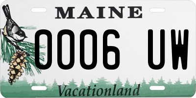 ME license plate 0006UW