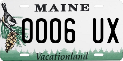 ME license plate 0006UX