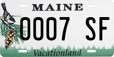 ME license plate 0007SF