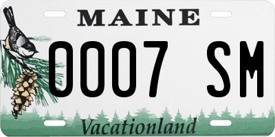 ME license plate 0007SM