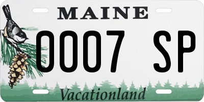 ME license plate 0007SP