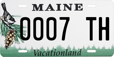 ME license plate 0007TH