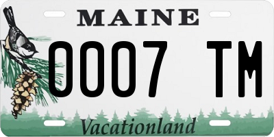 ME license plate 0007TM