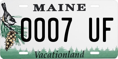 ME license plate 0007UF