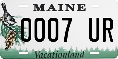 ME license plate 0007UR