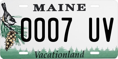 ME license plate 0007UV