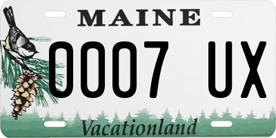 ME license plate 0007UX