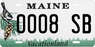 ME license plate 0008SB