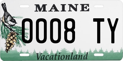 ME license plate 0008TY