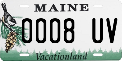 ME license plate 0008UV