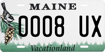 ME license plate 0008UX