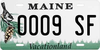 ME license plate 0009SF