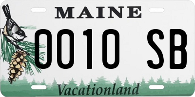 ME license plate 0010SB