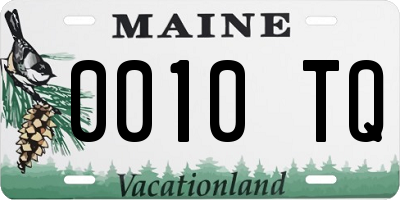 ME license plate 0010TQ
