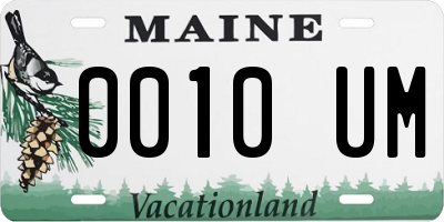 ME license plate 0010UM