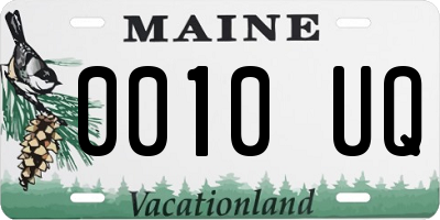 ME license plate 0010UQ