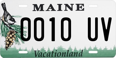 ME license plate 0010UV