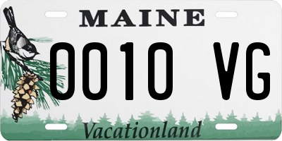 ME license plate 0010VG