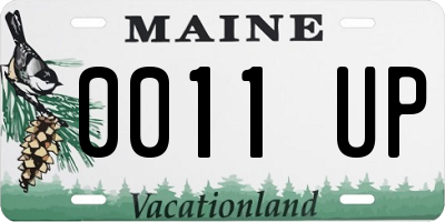 ME license plate 0011UP