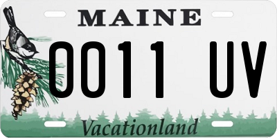 ME license plate 0011UV