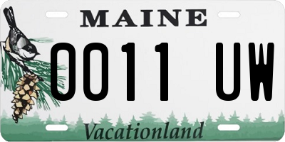 ME license plate 0011UW