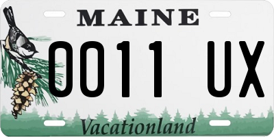 ME license plate 0011UX