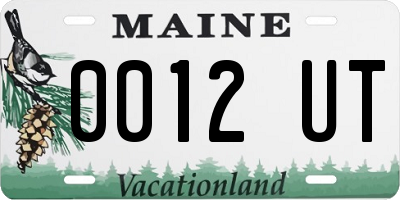 ME license plate 0012UT