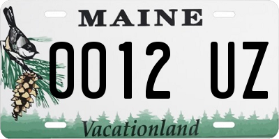 ME license plate 0012UZ