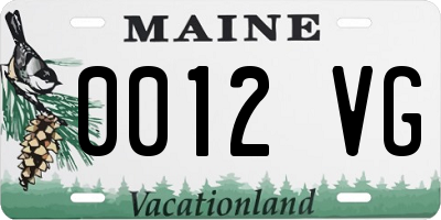 ME license plate 0012VG