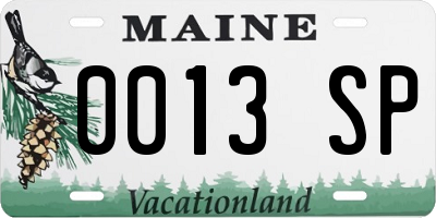 ME license plate 0013SP