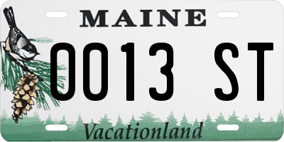 ME license plate 0013ST