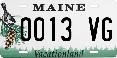 ME license plate 0013VG