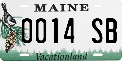 ME license plate 0014SB