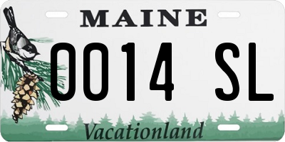 ME license plate 0014SL