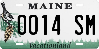 ME license plate 0014SM