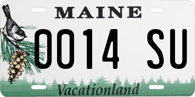 ME license plate 0014SU